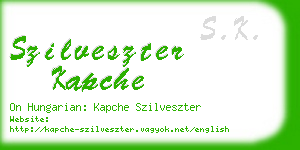 szilveszter kapche business card